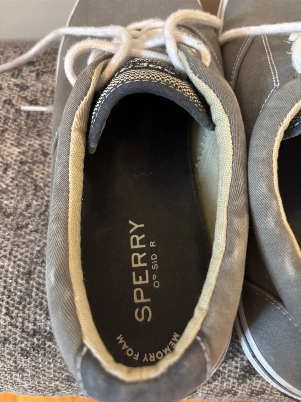 Sperry Top-Sider Men's Halyard CVO Canvas Sneakers Gray Size 11.5 Memory Foam